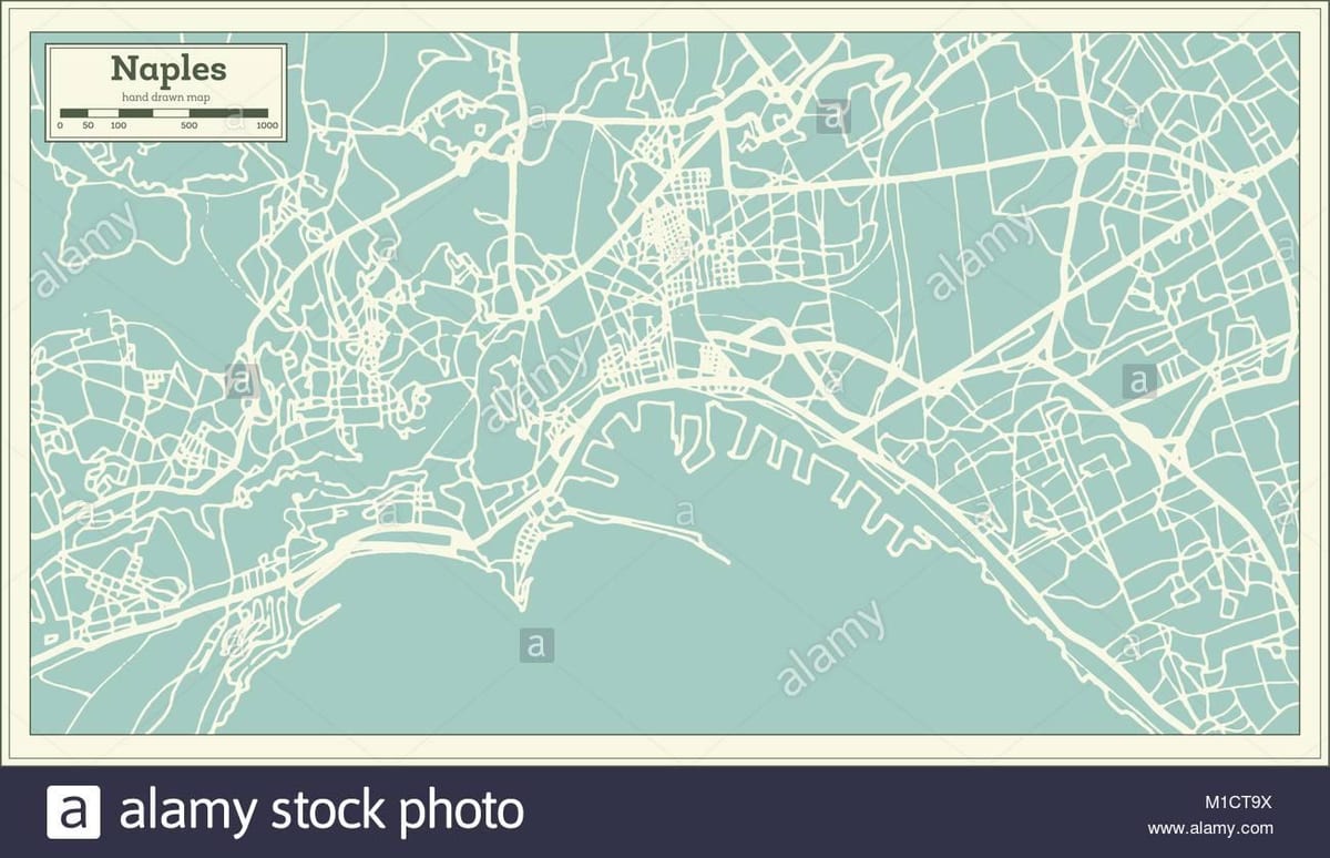Kaart van napels italië stad
