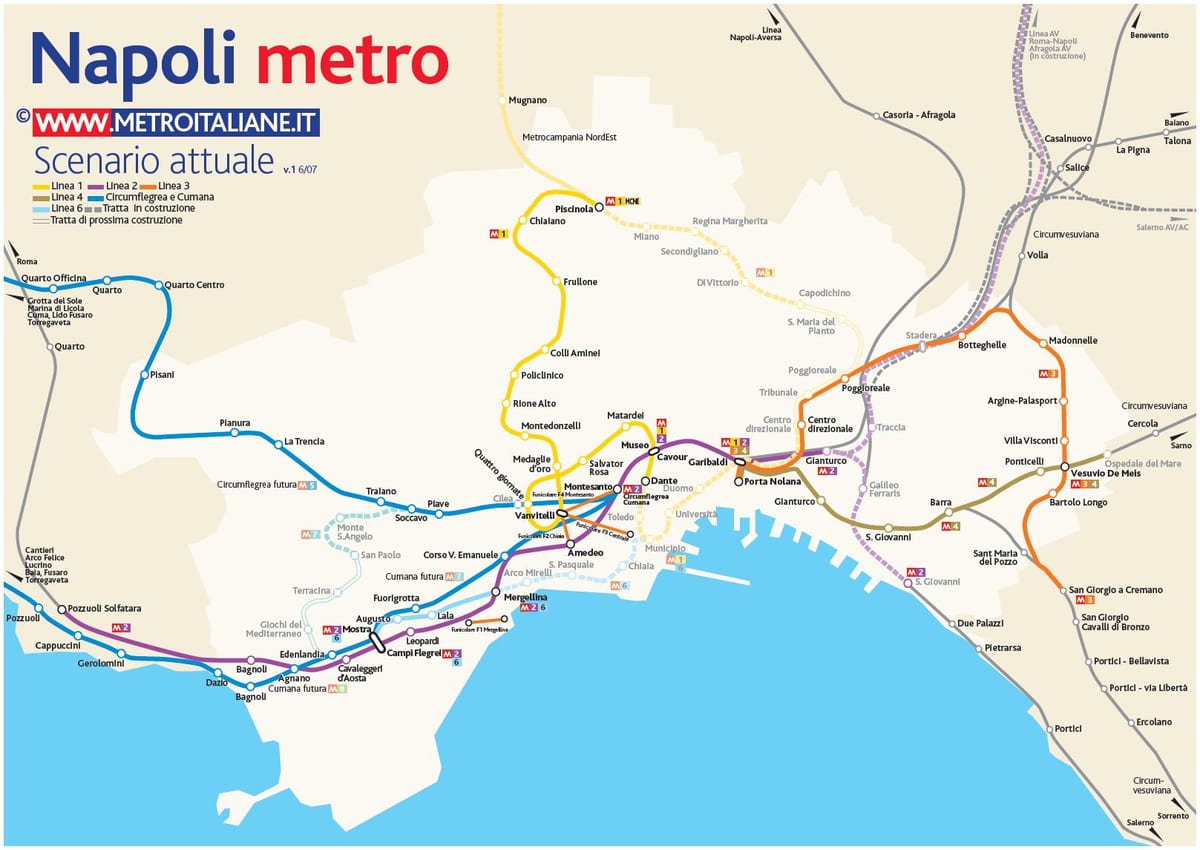 kaart van napels metro