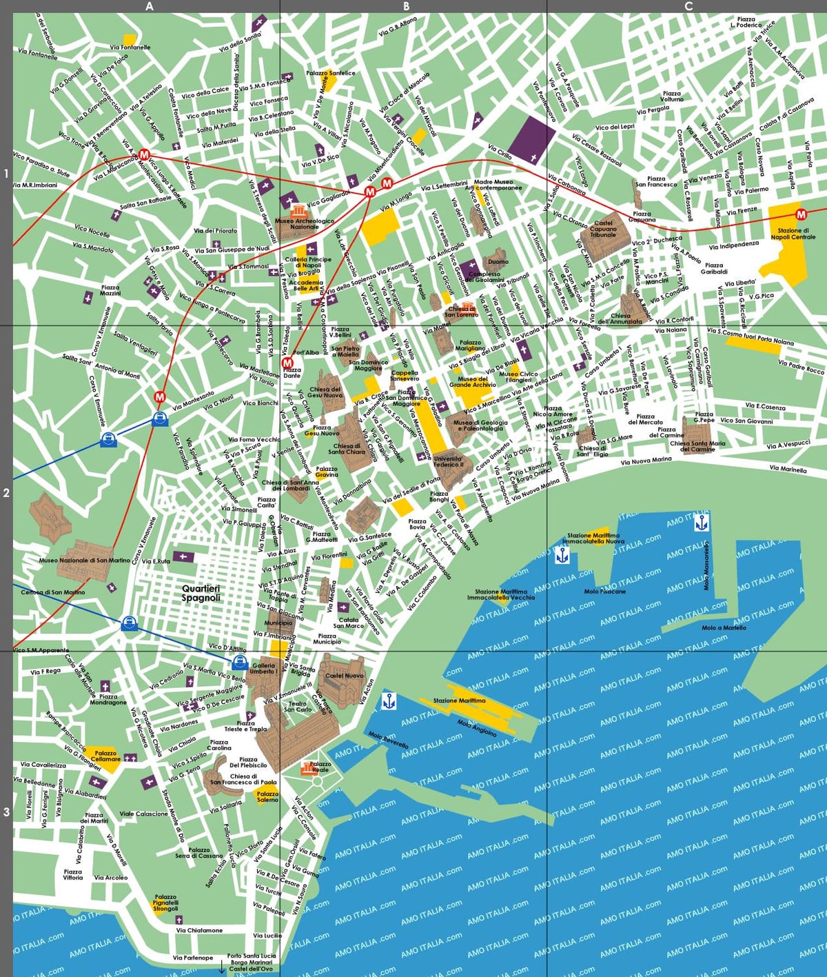 napoli toerisme-map