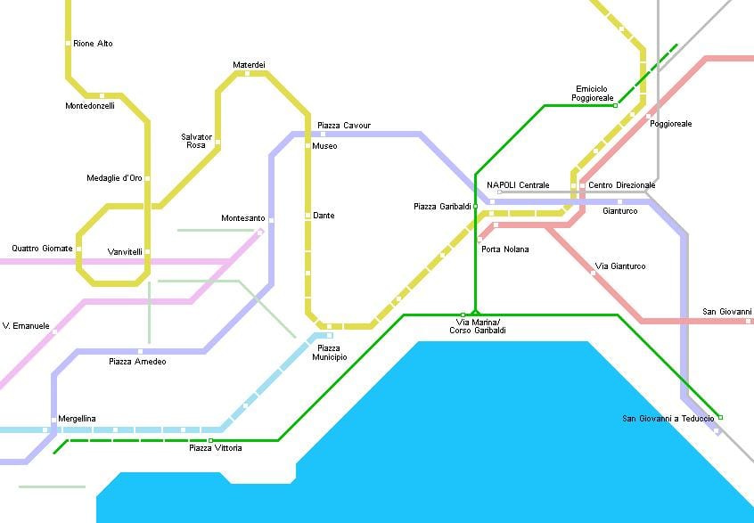 Kaart van napels tram
