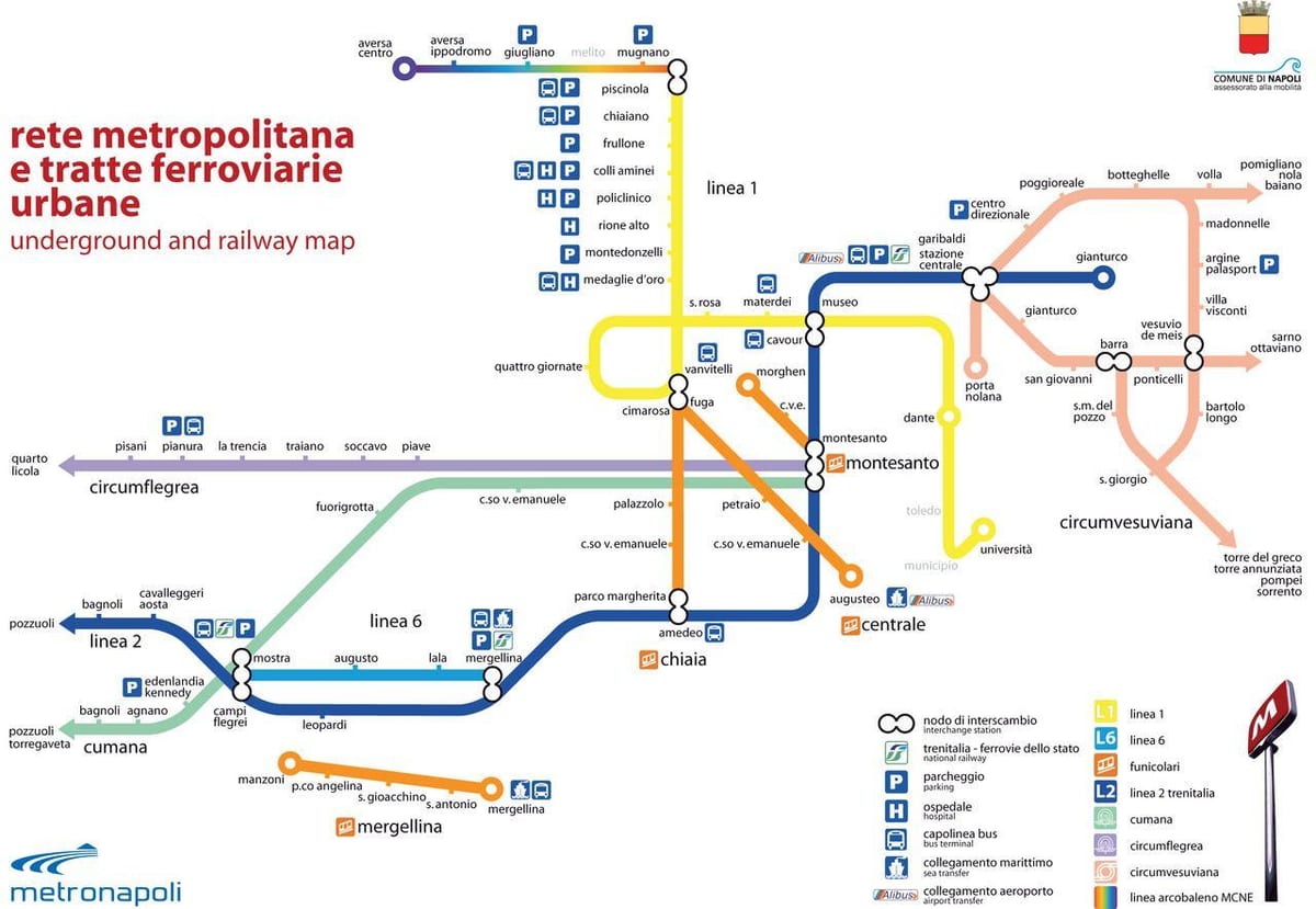 napoli vervoer-map