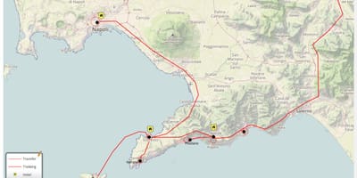 Kaart van napels italië loop toer